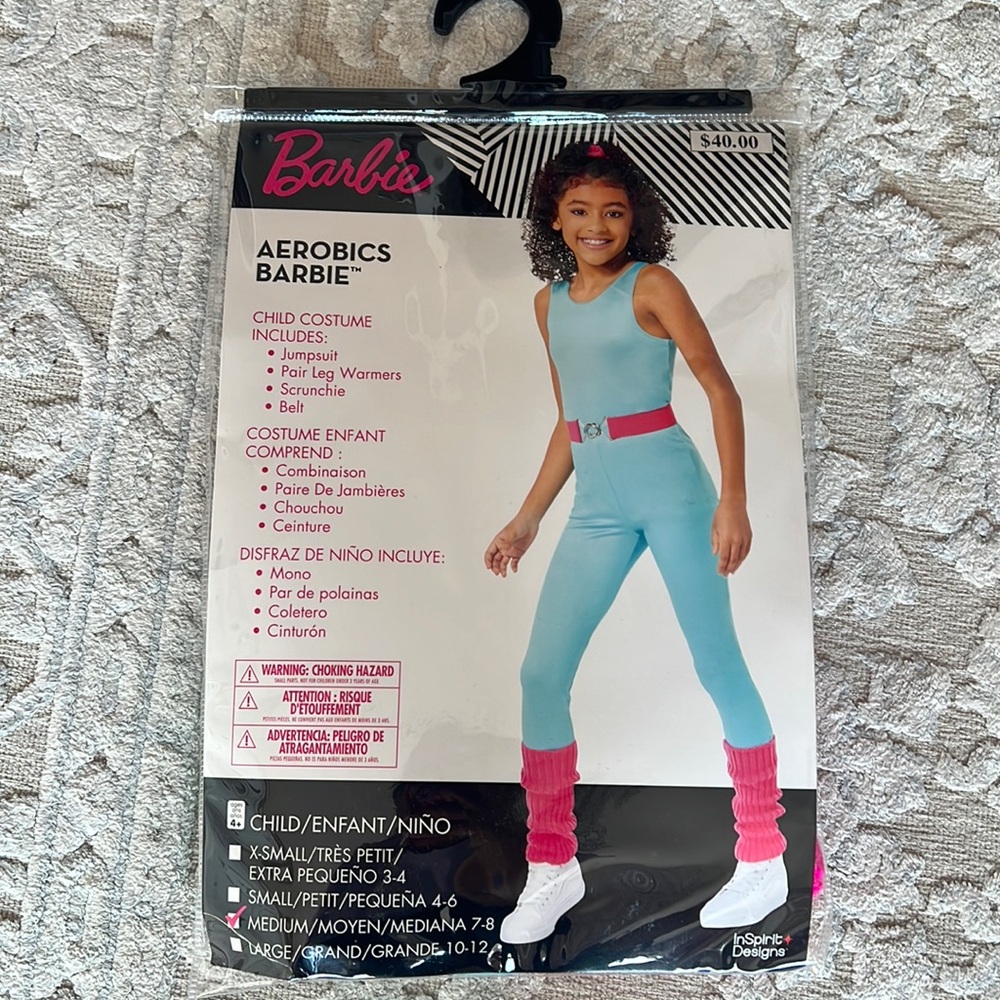 Barbie aerobics costume Sz med 7/8